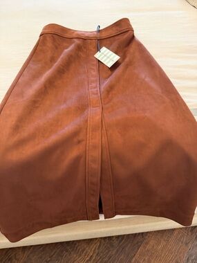 Tuckernuck Rust Suede A-Line Skirt